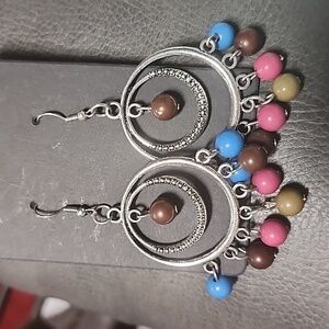 Beaded Dangle Earrings Multicolor